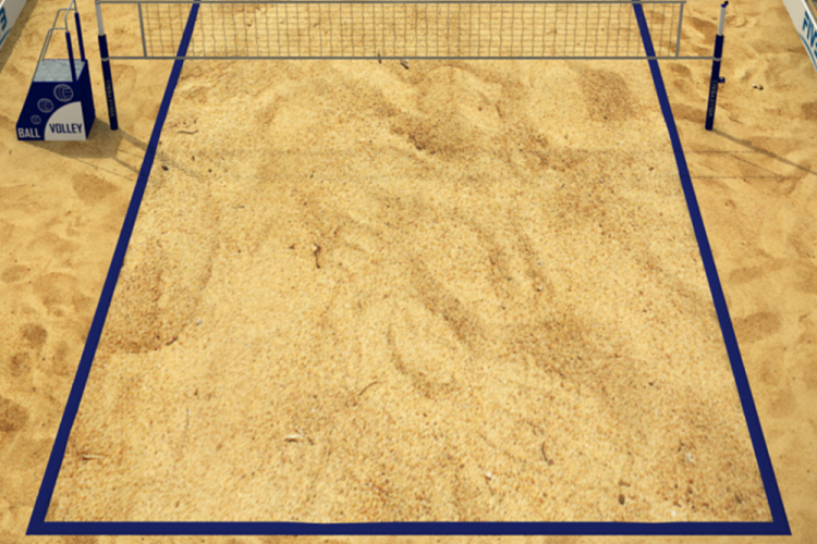 Plaj Voleybol Saha Çizgisi 8x16 m – Mavi Sınır Şeridi